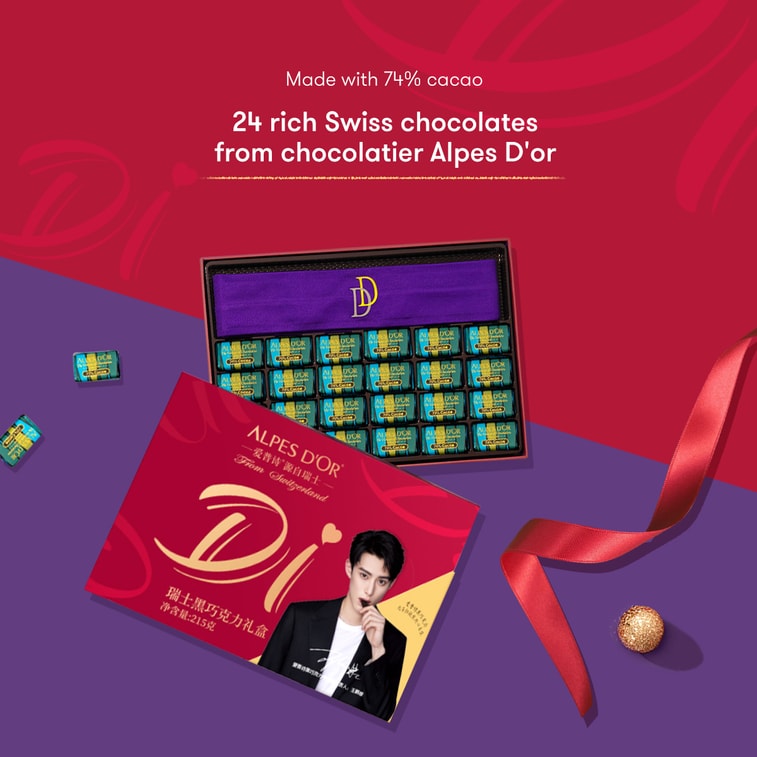 Swiss Dark Chocolate Red Gift Box - Image 5